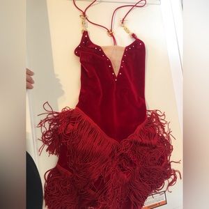 Red Figure Skating Competition Dress